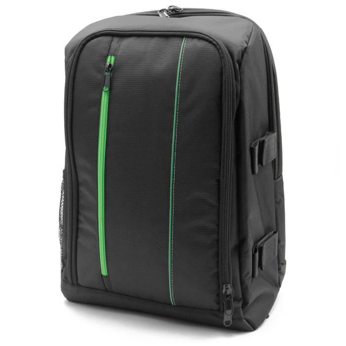 vhbw photo sac à dos compatible avec Canon EOS 6D, 700D, 70D, 750D, 760D, 7D, 8000D, Kiss Digital X appareil photo - nylon, noir /