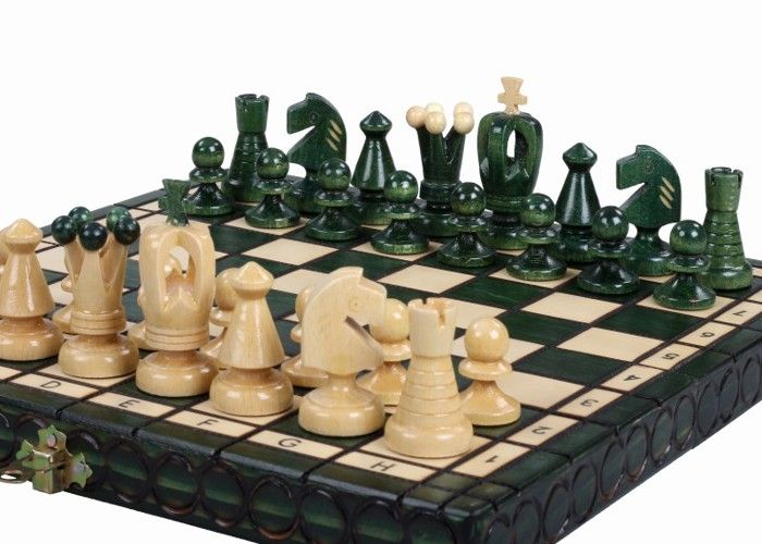 Jeu D'échecs Royal Sunrise – Plateau 35 X 35 Cm – Vert Moderne – Classique Pour 2 Joueurs – Dès 12 Ans – élégant