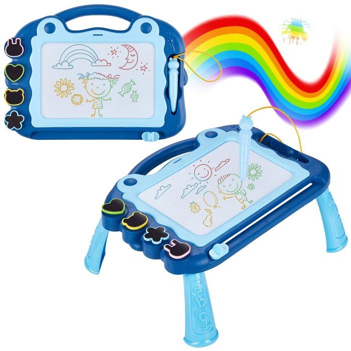 Ardoise Magique - B - Grande - 2 Stylos Inclus - 4 Tampons - Sécurisée pour Enfants - Jeux - Jouets