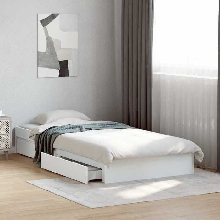 vidaXL Cadre de lit avec tiroirs sans matelas blanc 75x190 cm 3280713