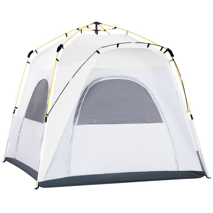 Tente Camping 6 Places Outsunny - 3 Chambres Séparées + Véranda | Imperméable Et Spacieuse