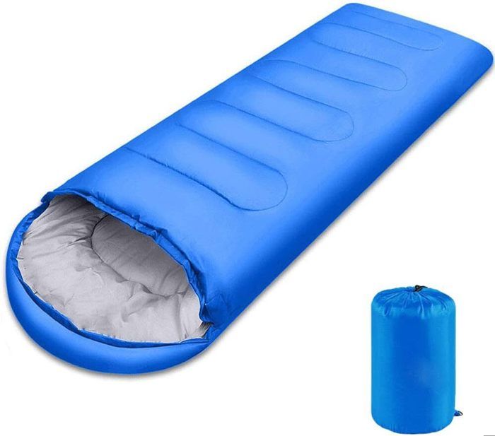 Sac de CouchageAdulte Enfant pour 3-4 Saison Imperméable Sac de Couchage Compact 210x75cm pour la randonnée Le Camping -Bleu