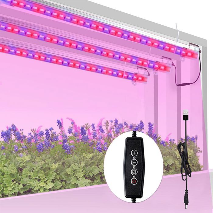 Lampe De Croissance LED Pour Plantes D'intérieur - Spectre Complet, Minuterie 4/8/12h, 10 Niveaux - Col Flexible, Alimentation USB