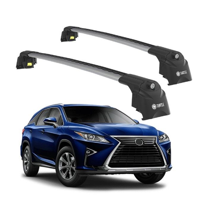 Barres De Toit Turtle En Aluminium Pour Lexus NX I (2015-2021) - Pour Rails Intégrés - Neuf