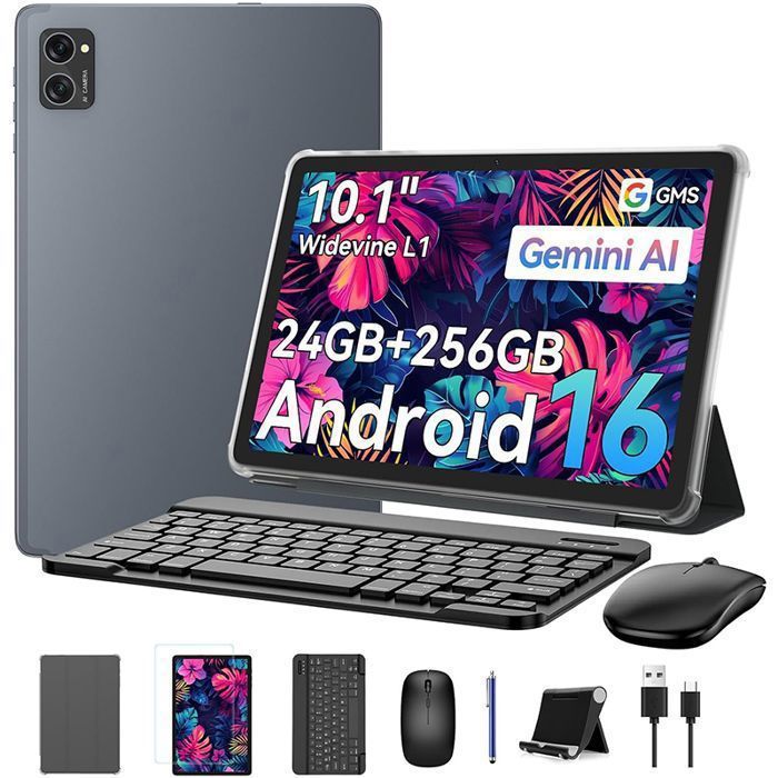TABLET タブレットPC KINGRID T20 Tablette Tactile KINGRID T20,10.1 Pouces,Android 16,24Go RAM 256Go