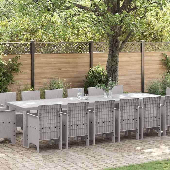 vidaXL Ensemble de salle à manger pour jardin 15 pcs - vue 5
