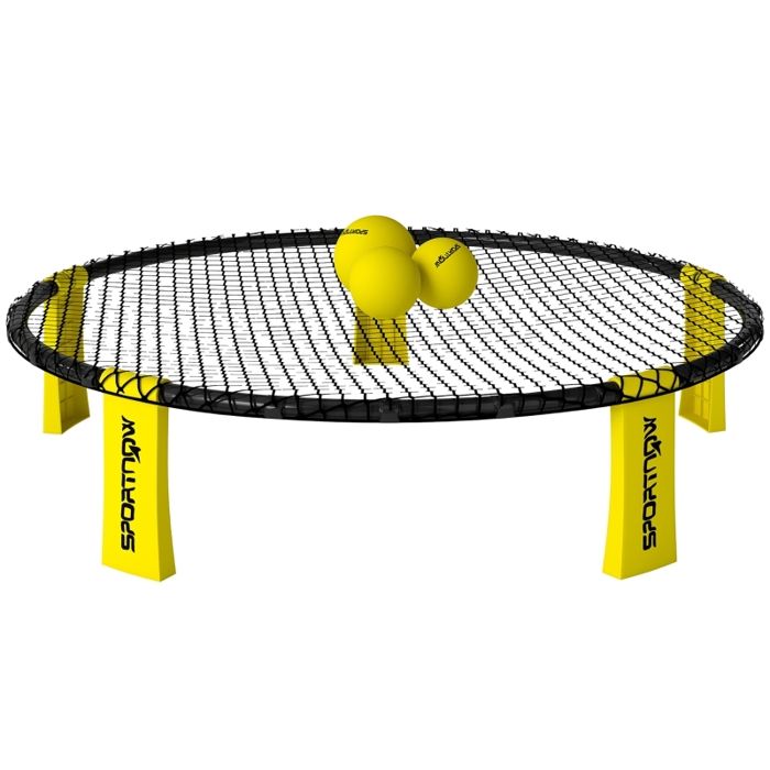 Set Roundnet Dunlop – Filet 90x20 Cm, Cadre, Ballon, Pompe, Sac De Transport, Pour 4 Joueurs, âge 6+, Indoor/outdoor, Entraîne Agilité