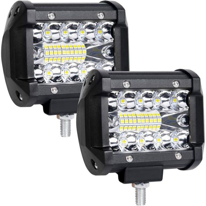 60W Projecteur de Travail à LED 2 pcs 4 in 6000K 5000 LM 9V-30V Étanche IP65 LED Phare Phare de Travail Longue Portee LED AL346