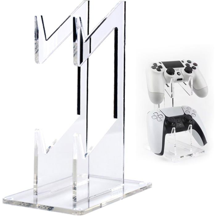 1pcs Double Layer Gamepad Holder Clear Acrylic Desktop Controller Holder Universal Accessories for PS5 PS4 Xbox Series