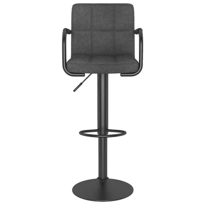 Tabouret de bar en tissu - CLARENCE - Gris foncé - 48x47x(90-111) cm - Pivotement 360° - Hauteur réglable