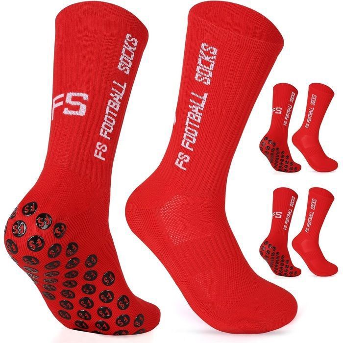 Chaussette Antidérapante Foot 2 Paires Chaussettes Antiderapantes Homme Femme EU 39-46 Chaussette Sport pour Football Rouge Chaussette Antidérapante Foot 2 Paires Chaussettes Antiderapantes Homme Femme EU 39-46 Chaussette Sport pour Football Rouge