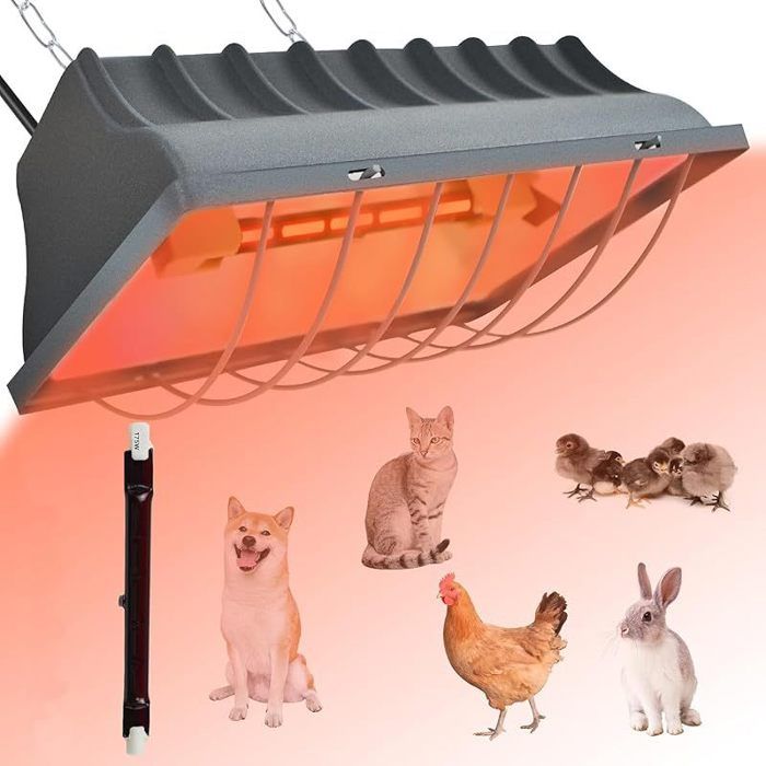 Chauffant Poussin Chauffage Pour Poulailler Lampe Chauffante Pour Volaille Pour Bétail Poussins canetons cailles naissantes (250W)
