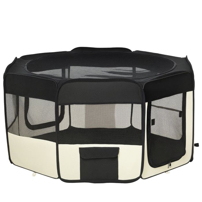 Parc Pliable pour Animaux Ø120x58cm Filet Respirant Tente Portable pour Chien Chat avec Sac de Transport