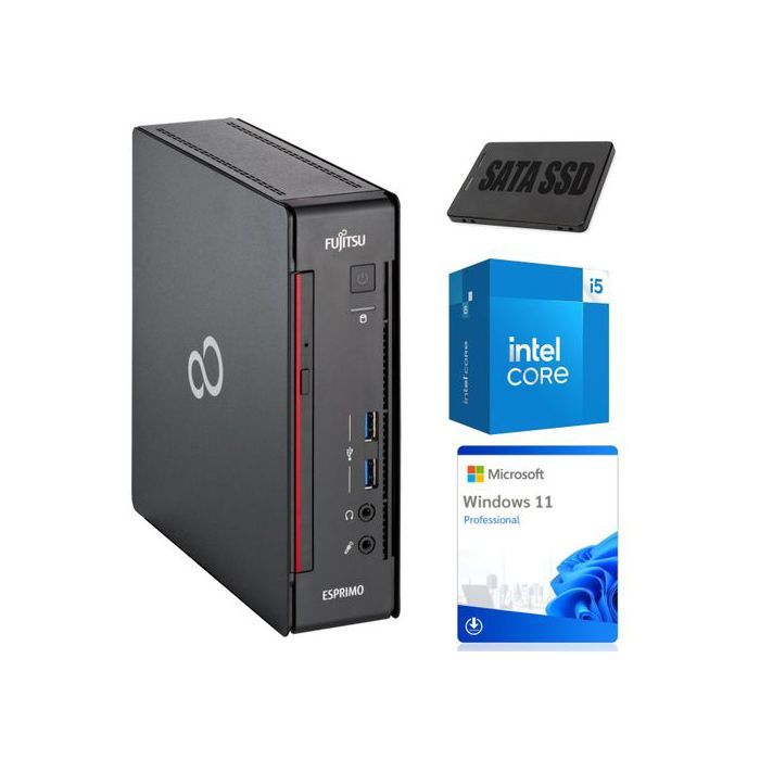 Ordinateur miniature Fujitsu Esprimo Q958 MicroSlim i5-8500T 8GB 256GB Win11Pro Classe A
