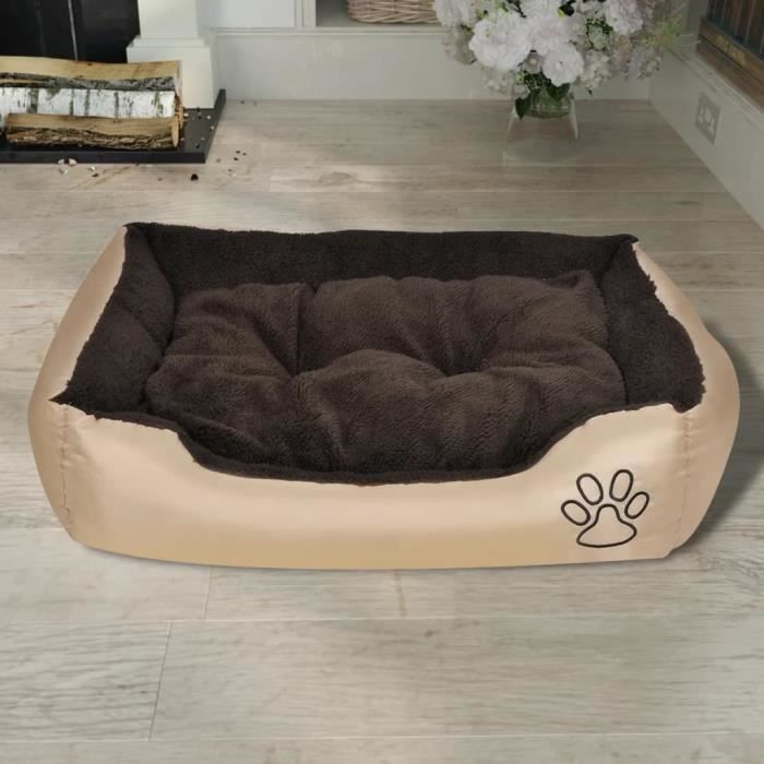 Lit pour chiens - AKOZON - AKO7646491496033 - Taille M - Beige et marron - Hydrofuge