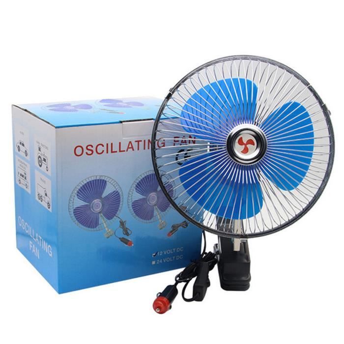 Ventilateur de voiture puissant et silencieux - ASHATA - Blanc - Clip et prise allume-cigare