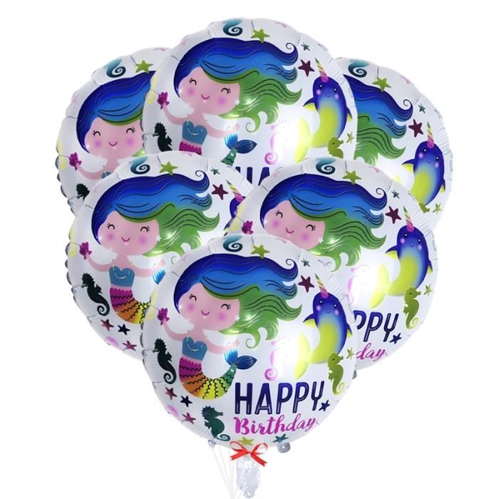 6pcs Ronde Ballons Sirene Anniversaire Mariage Theme Theme Ballons Decorations De Vacances Cdiscount Maison