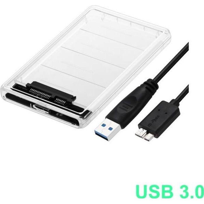 Rack support Disque dur 2,5 pouces SATA HDD SDD Boîtier externe outil  gratuit interface USB 3.0 Noir - Cdiscount Informatique