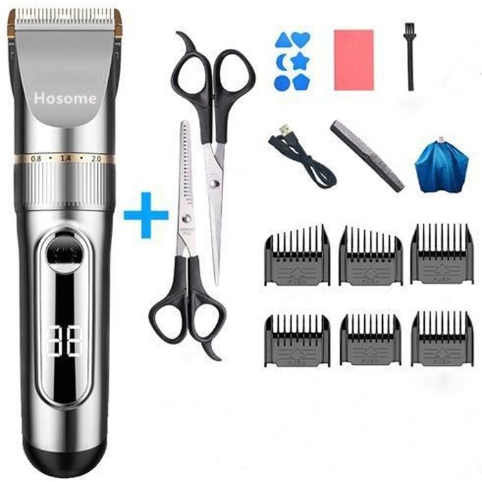 Tondeuse Cheveux Hosome Professionelle Tondeuse sans Fil Rechargeable Multifonctionnelle pour Hommes Enfants Famille