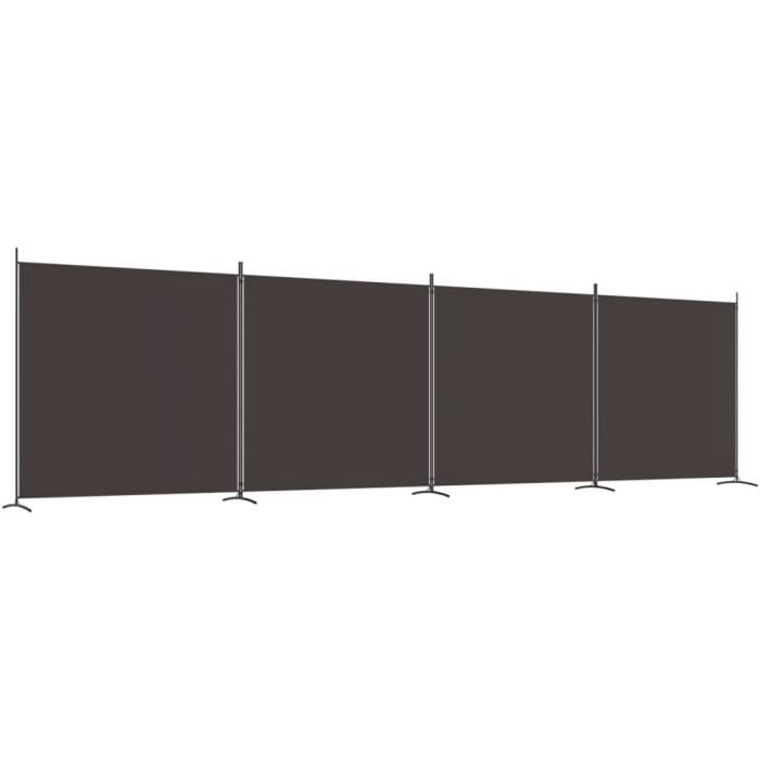 VidaXL Cloison De Séparation 4 Panneaux Pliable - Paravent Salon Noir 698x180 Cm, Séparateur De Pièce Tissu Polyester