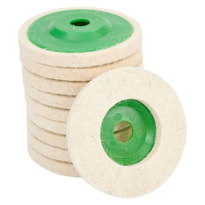 Disque de polissage de roue de tampons de laine,meuleuse en métal,disque de  tampon de planche de polissage- 10pcs 4inch Green