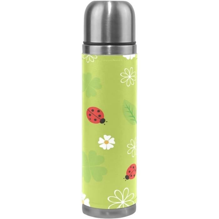 Gourde Isotherme JAPORIA 500 Ml – Acier Inoxydable, Double Paroi, Avec 2 Couvercles (paille Et Filtre), 24h Froid / 12h Chaud