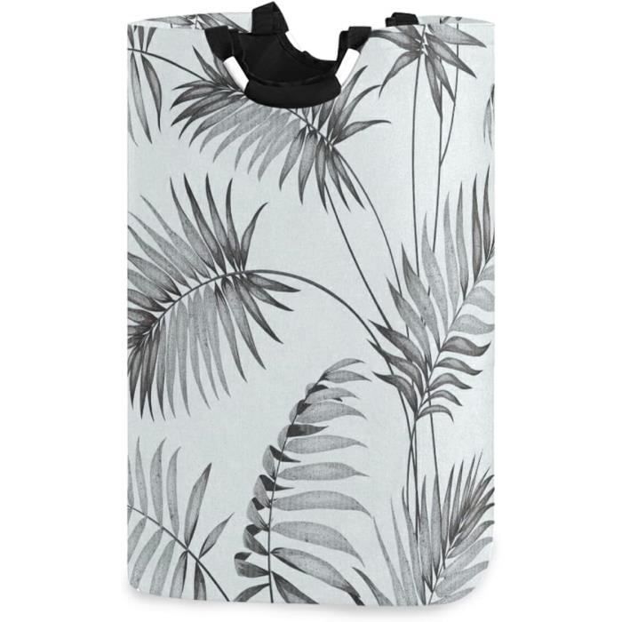 Grand Panier À Linge En Feuilles De Palmier Tropicales Imperméable Avec Poignée Panier À Linge