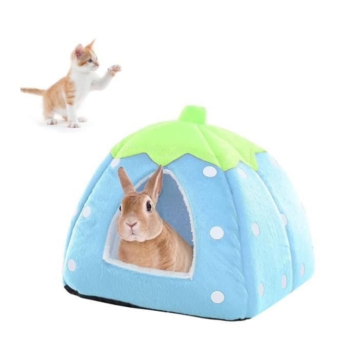 Lit pour animaux - Maison Hamster - Lit dhiver Fraise - Douillet - Intérieur - 26x26x28 cm