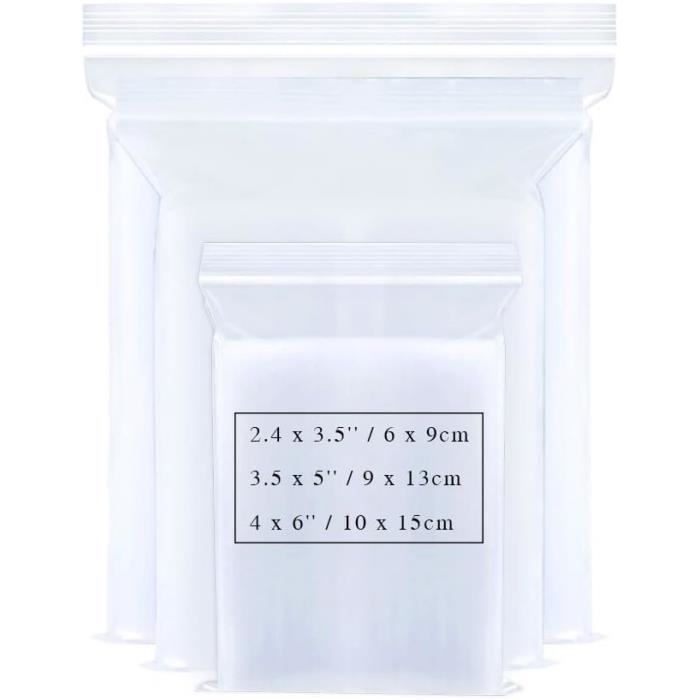 100 Sachets Plastique Zip 40x60 Mm - Pochette Bijoux, Alimentaire, Transparente 50 Microns