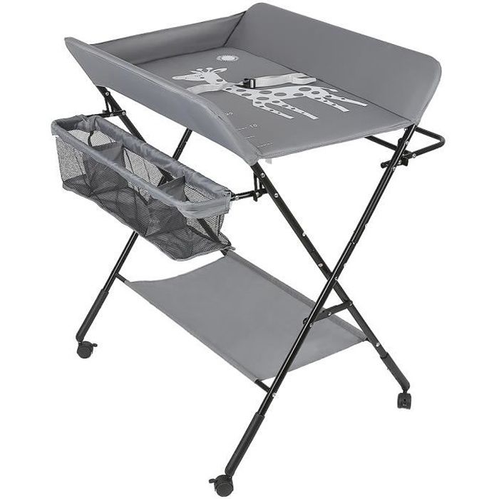 Table à Langer Pliante - Chambre Bébé - Gris - Métal