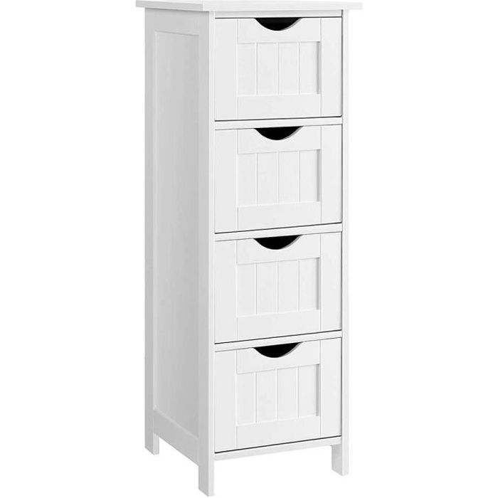 Meuble Bas De Rangement Pour Salle De Bain Shenglan Meuble Bas Salle De Bain Rangement Commode Armoire Blanche Avec 4 Tiroirs Pour L Entree Chambre A Coucher Salon Achat Vente Meuble Etagere Shenglan Meuble Bas Salle D Cdiscount
