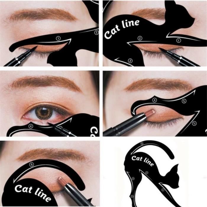 1 Paire De Guides Pour Les Yeux Pour Chat Facile Et Rapide Outil De Maquillage Eye Liner Gabarits Cdiscount Au Quotidien