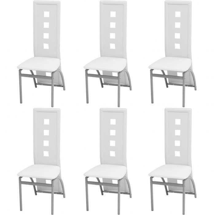 VidaXL Chaises de salle à manger 6 pcs Cuir synthétique Blanc