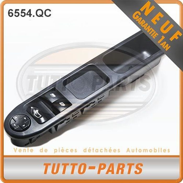 Interrupteur Leve-Vitre Peugeot 207 Côté Passager - 6 Broches - Compatible 2007-2015