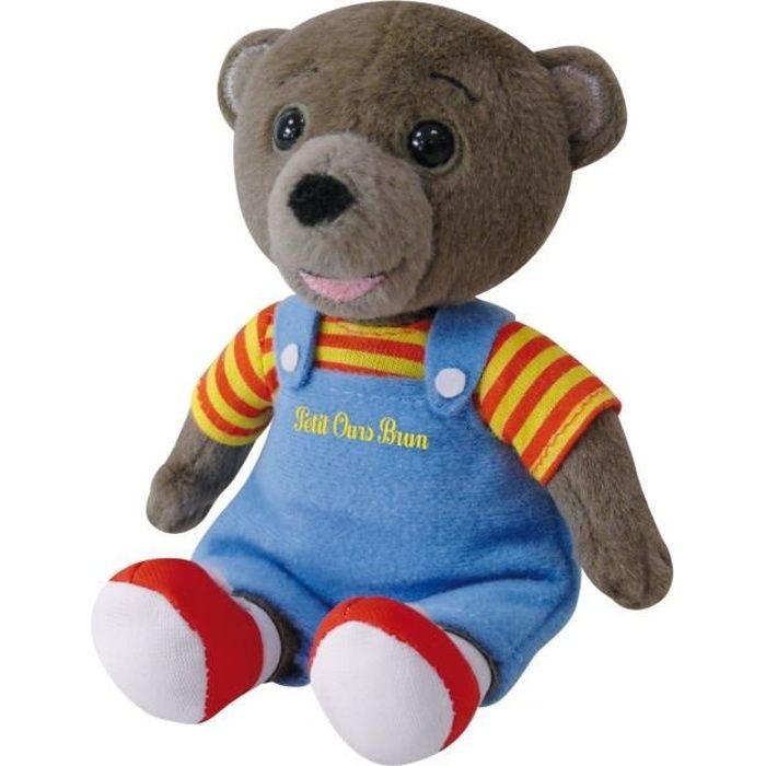 Petit Ours Brun Mini peluche pyjama bleu 18 cm