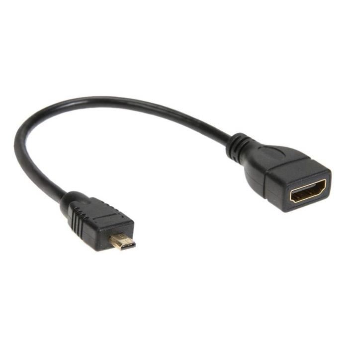 INECK® Micro HDMI vers HDMI Adaptateur Convertisseur pour connecter Tablettes - Appareils Photo - Camescope - Video Caméra -