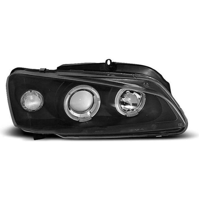Paire de feux phares Peugeot 106 de 08/1996 a 2003 angel eyes noir