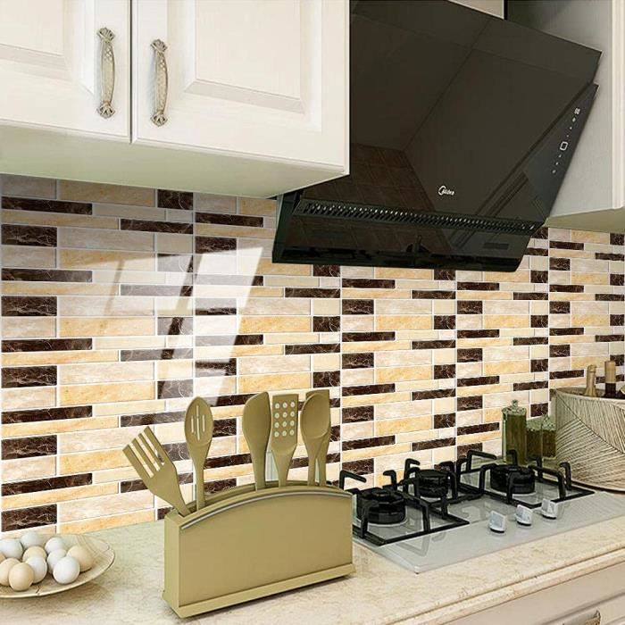 Table Sticker Beige Stickers Cuisines Motif Beige Autocollant Anti Huile Cuisine Adhesive ...