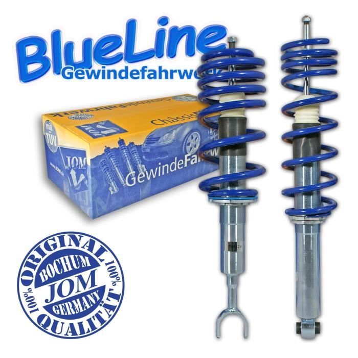 Kit Suspension JOM BlueLine Réglable Pour Audi A3 (8L) - Amortisseurs Filetés, Réglage 25-60mm Avant/20-40mm Arrière