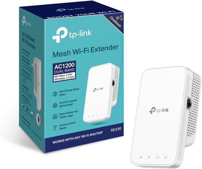 Répéteur WiFi AC1200 Mbps – TP-Link RE330 – Amplificateur WiFi jusquà 120㎡ – Bouton WPS – Compatible avec toutes les box internet