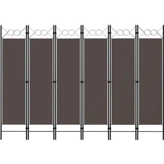 Cloison de séparation Paravent séparateur de pièce - décoration meuble - 6 panneaux Anthracite 240x180 cm