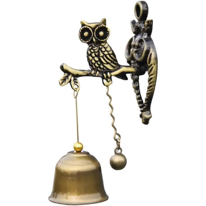 Carillon Éolien Chouette En Métal - Décoration Jardin Extérieur Avec Cloches Mélodieuses (2 Pièces)