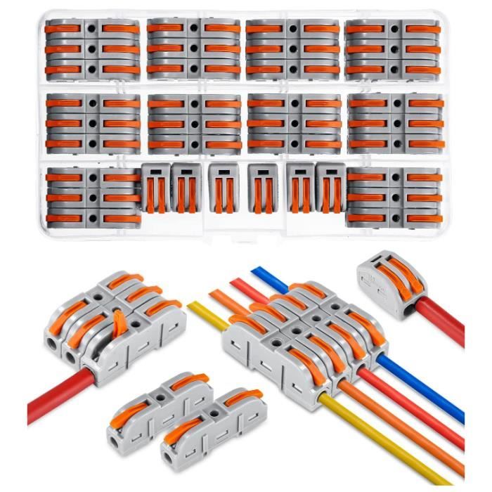 36 Pièces Connecteurs Electriques Rapide avec Levier,Connecteurs électriques Compact Rapide Câbles de Bornier,30pcs 1 entrées,6pcs