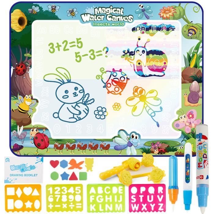 Tapis De Dessin Magique Aqua Doodle Enfant 80x100 Cm - Réutilisable à L'Eau - Cadeau Éducatif Garçons Filles