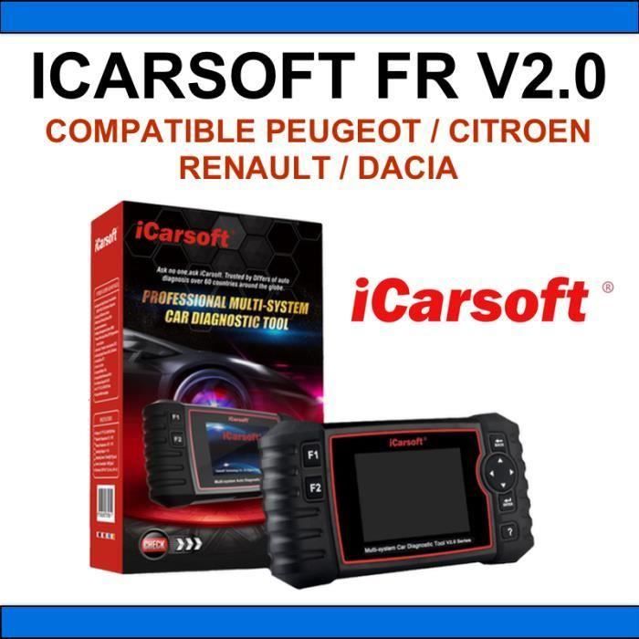 iCarsoft iCarsoft Diagnostic Outil Fr V2 pour Citroen Peugeot Renault Fiat Srs Frein ABS 