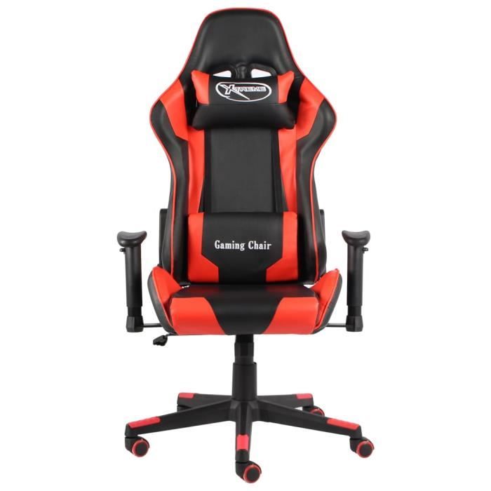 star market® chaise de jeu pivotante magnifique fauteuil de bureau - chaise de bureau siège gaming rouge pvc #30441