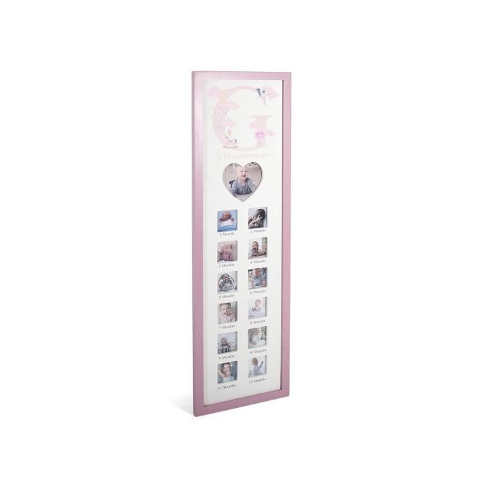 Cadre Photo Bebe Rose 6x Bois 23x2x77cm Bebe Filles Collage Rose 13 Photos Cadre Photo Multi Chambre D Enfant Cdiscount Maison