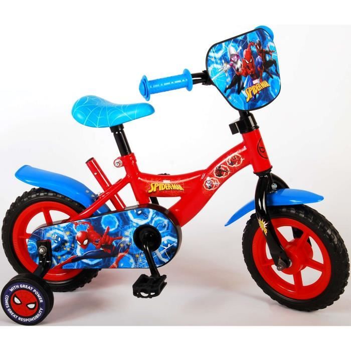 Vélo enfant Spiderman - garçon - 10 pouces - rouge/bleu - Pignon fixe -  Cdiscount Sport