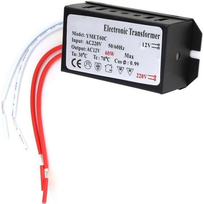 Transformateur électronique AC220V à AC12V, alimentation électrique