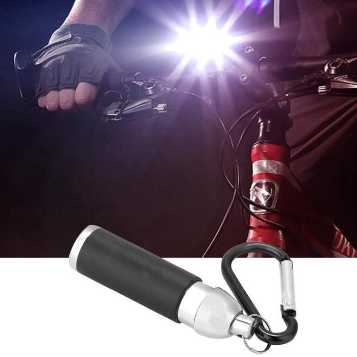 qiilu lampe de poche led porte-clés de lumière de torche de lampe de poche portative colorée en alliage d'aluminium mini led